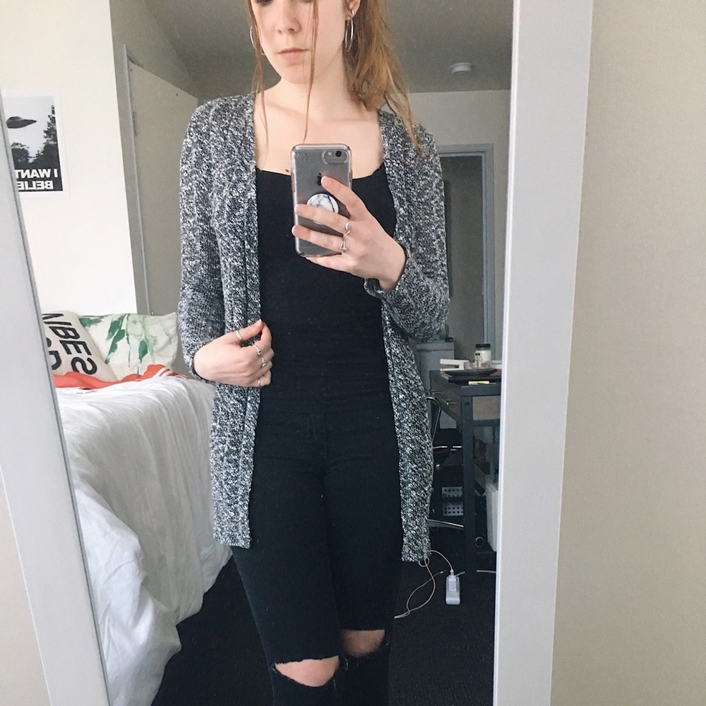 Black and white forever 21 knit cardigan